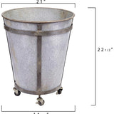 Galvanized Planter on Caster Wheels