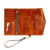 Women's Leather Clutch Wallet - Trifold
