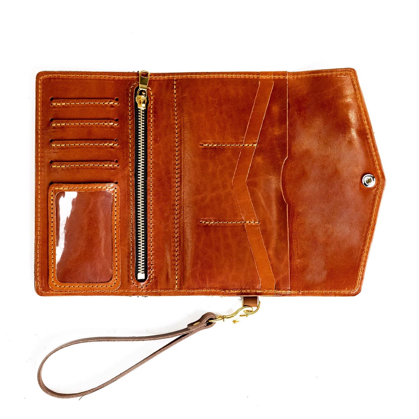 Women's Leather Clutch Wallet - Trifold