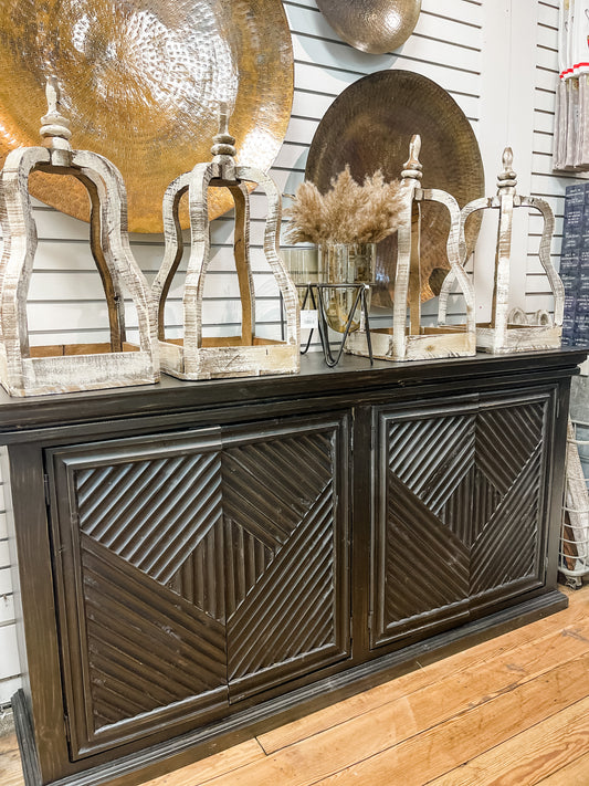 Emma Sideboard 4 Door Black Console | Mango Wood