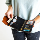 Women's Leather Clutch Wallet - Trifold