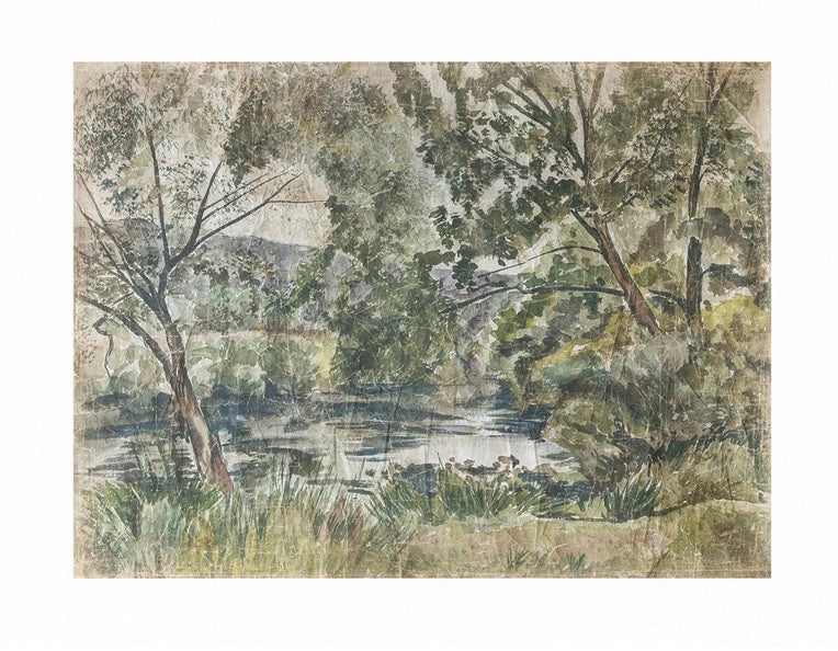 Decorator Paper with Landscape Scene