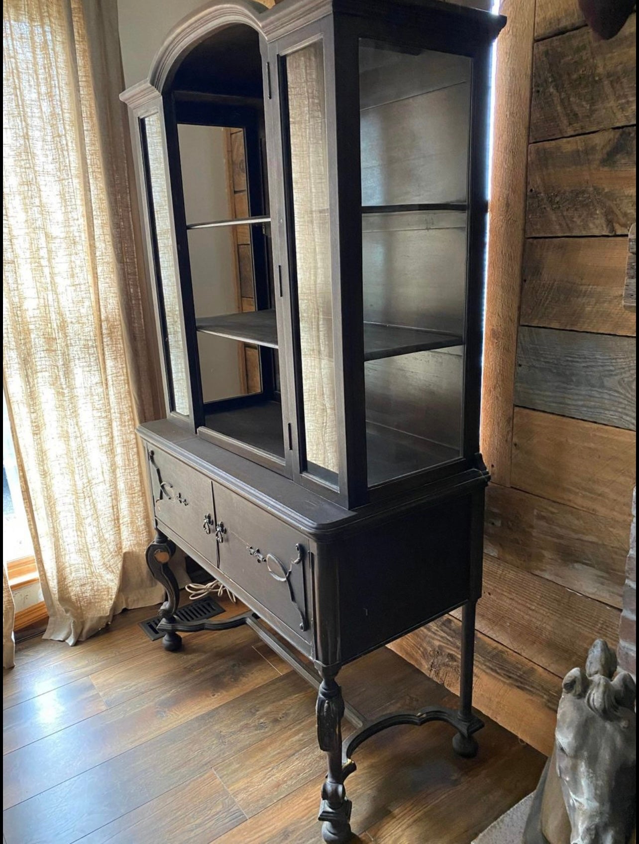 Vintage Deep Brown China Cabinet