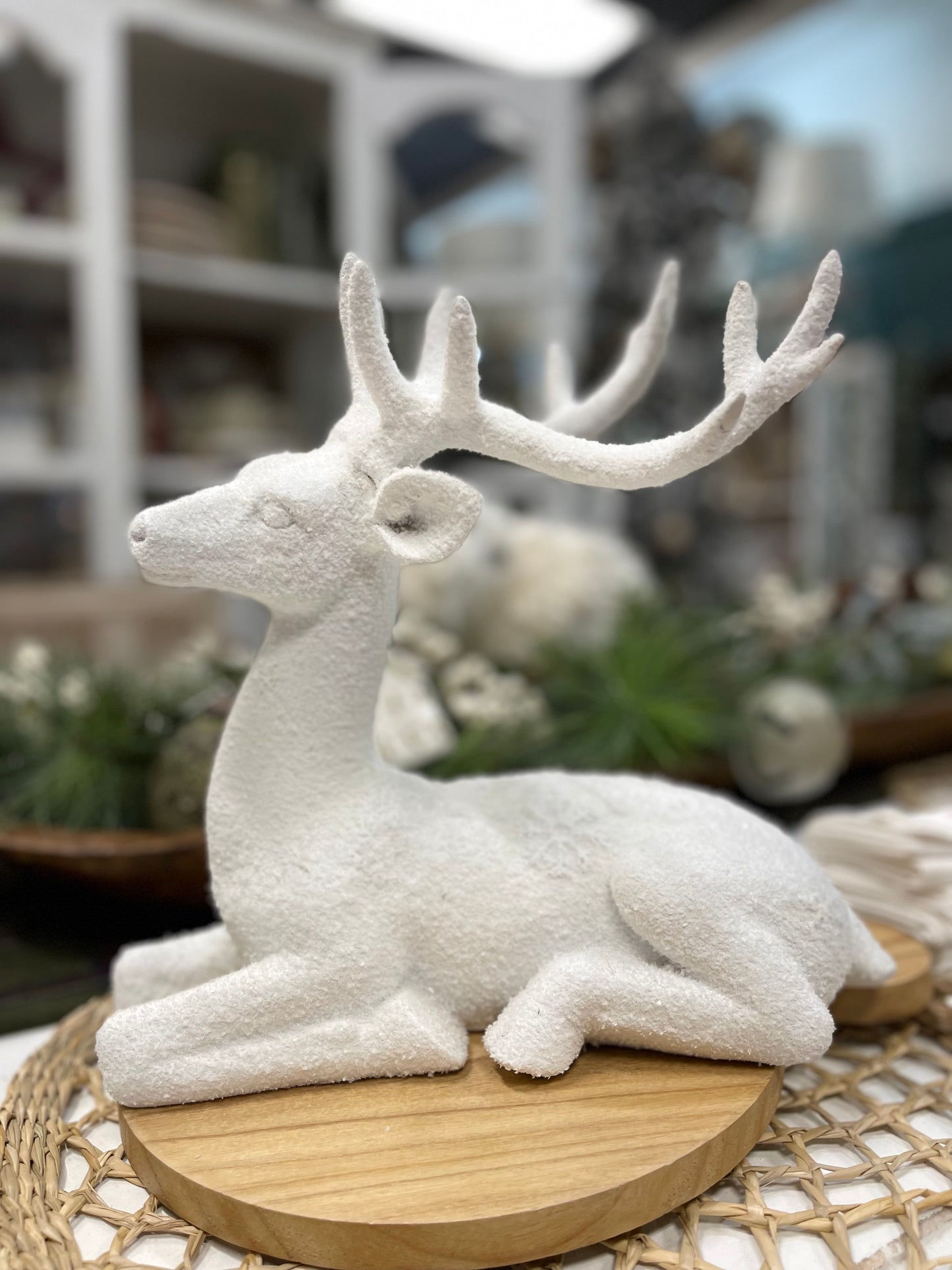 Snow White Deer Figurine