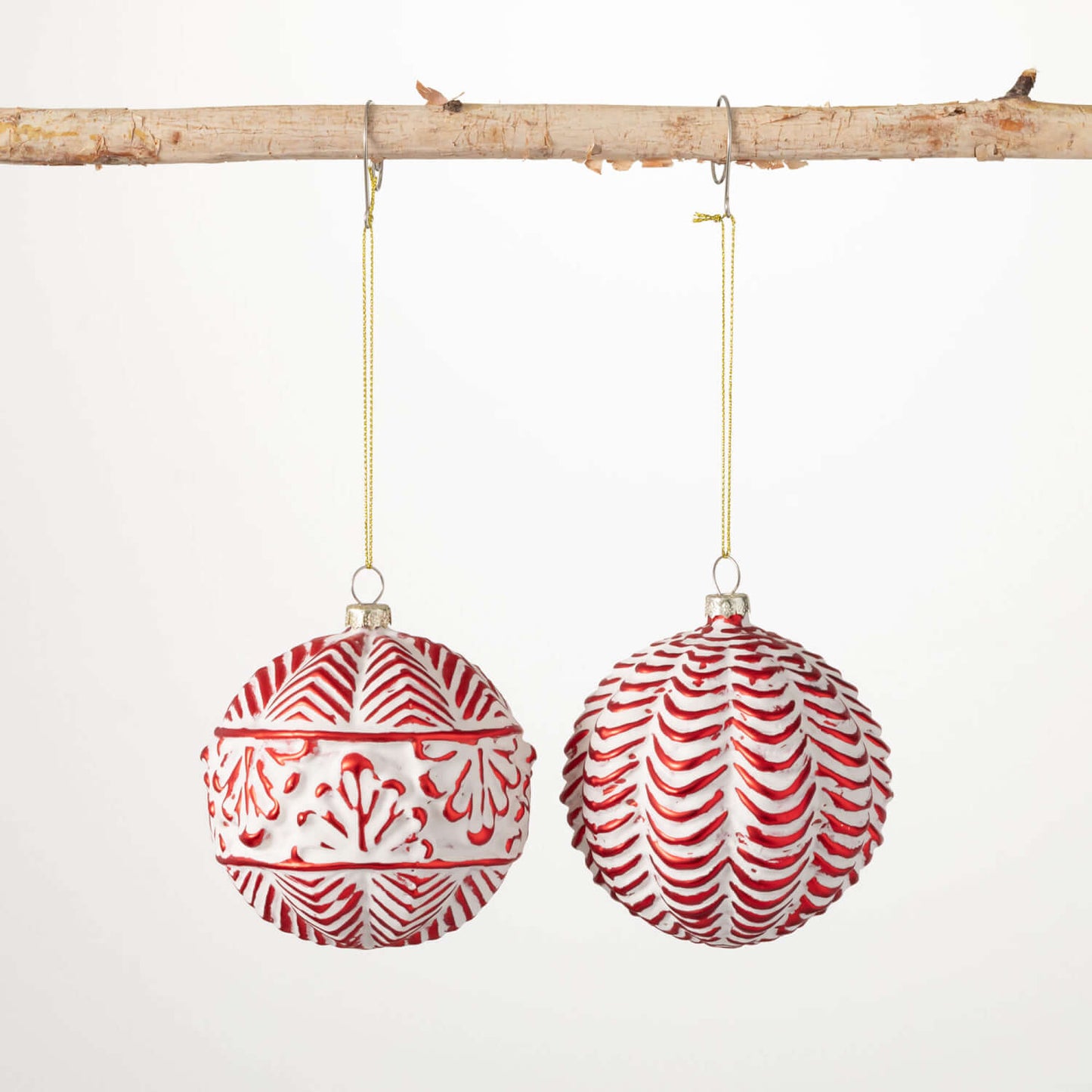Red Embossed Ball Ornament