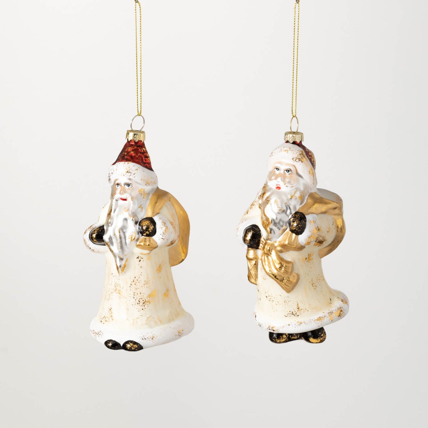 Gold Santa Ornaments